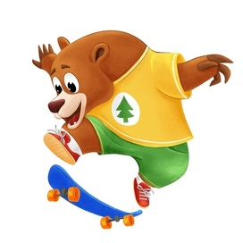 Медведь на скейте