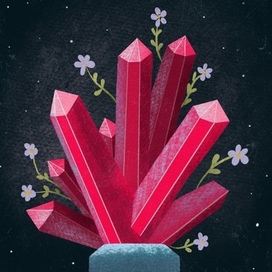 Цветы и минерал