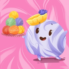 MochiLa Бренд-персонаж mochi с лафандой