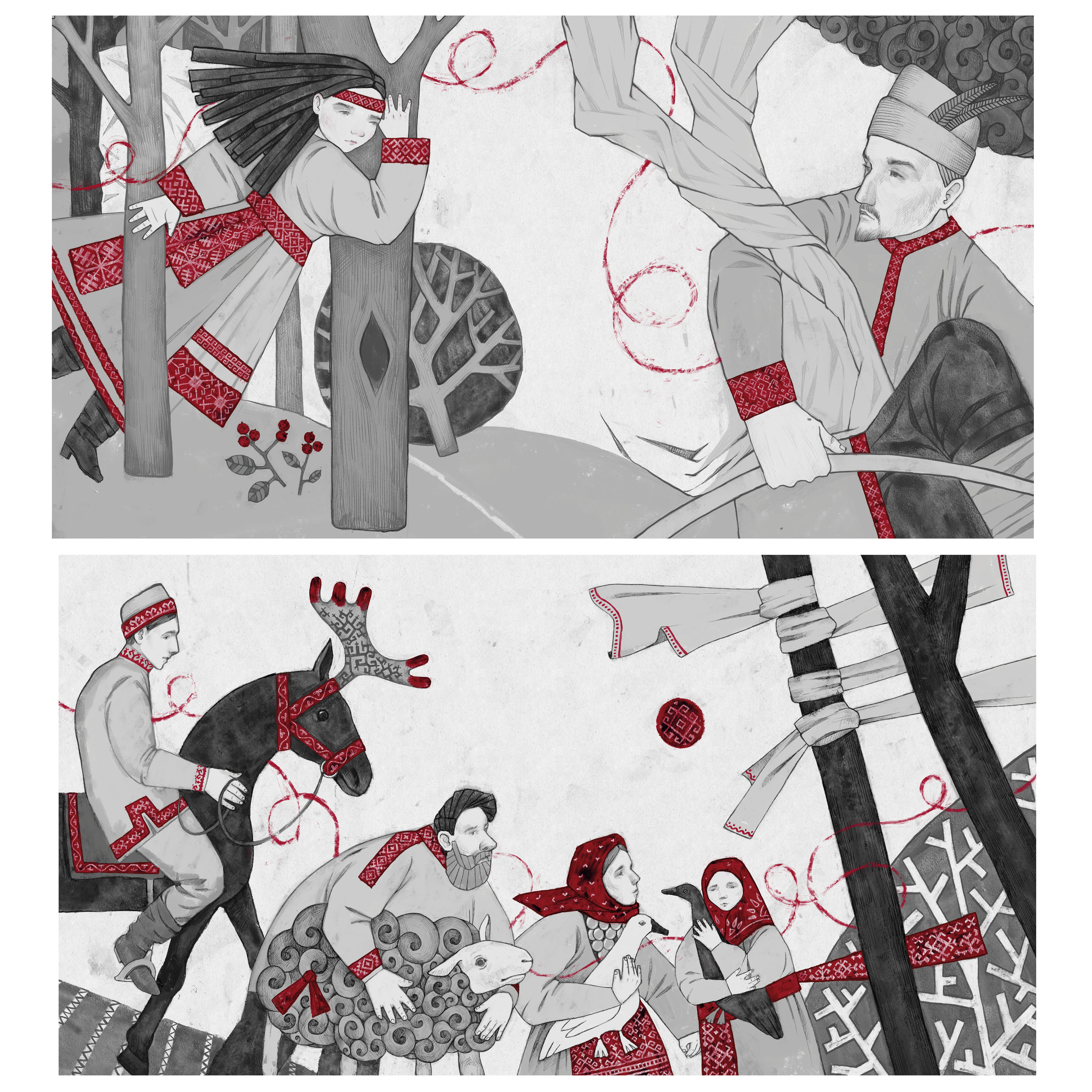 Иллюстрация к книге "Югорно. Песнь о вещем пути: эпос мари"