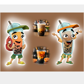 Бренд-персонаж для кафе Bubble tea