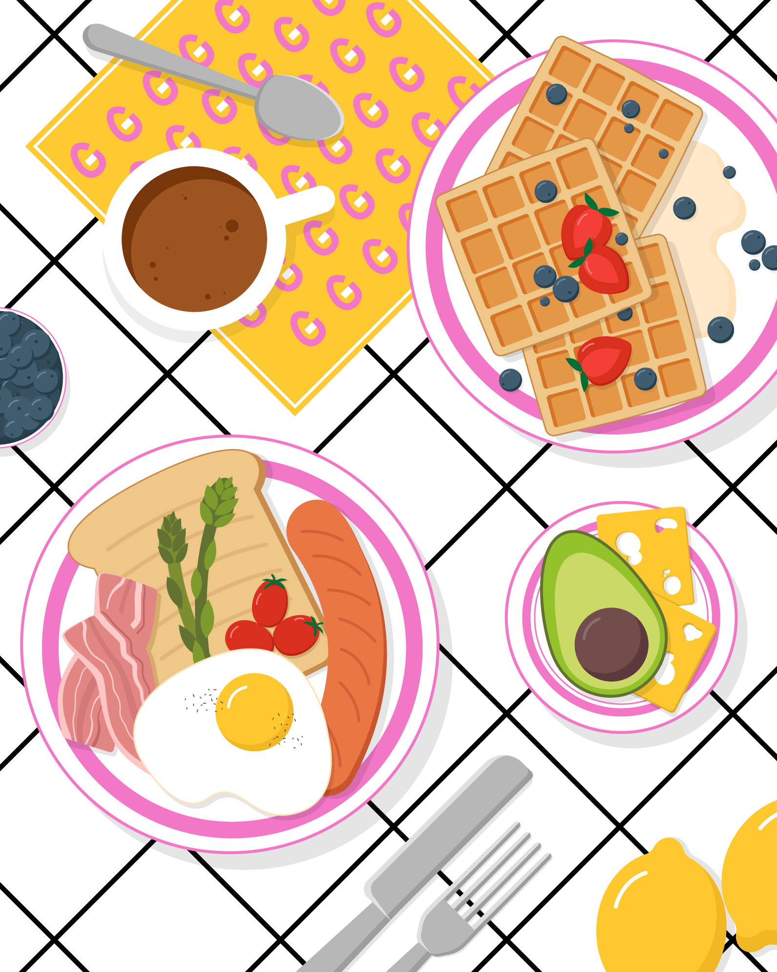 Векторная иллюстрация завтрака