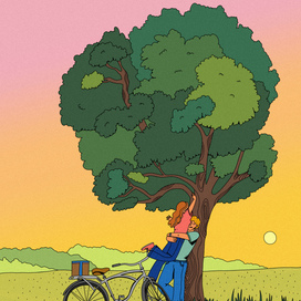 Иллюстрация для футболки "Лето любви"