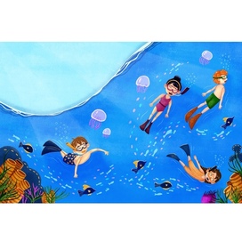 Разворот для детской книги про 4 друзей