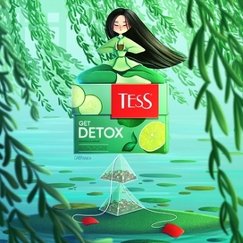 Иллюстрация для рекламы чая