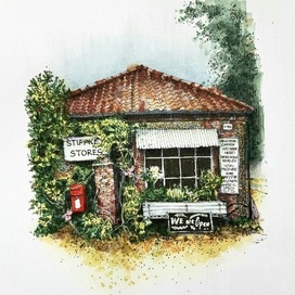 Маленький магазин-кофейня в старинном графстве на восточном побережье Англии. Stiffkeystores, Norfolk