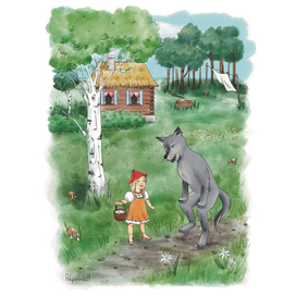 Детская книжная иллюстрация Красная Шапочка