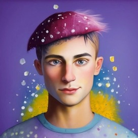 Молодой человек в грибной шляпке (Нейроарт) Пример работы