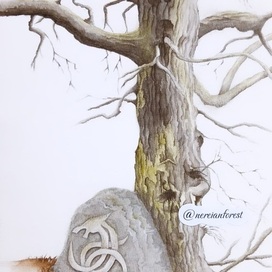 Нерейский лес Фэнтези Сказка Дерево Открытка art.ninelle