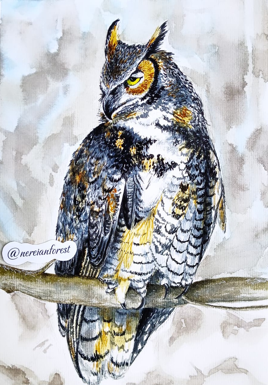 Нерейский лес Фэнтези Сказка Сова Открытка art.ninelle