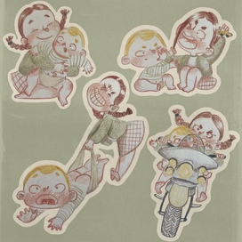 Стикеры с забавными сценами из жизни сестры и брата