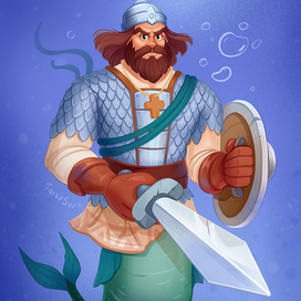 Богатырь в образе Русала 