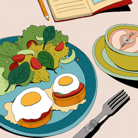 Еда в кофейне