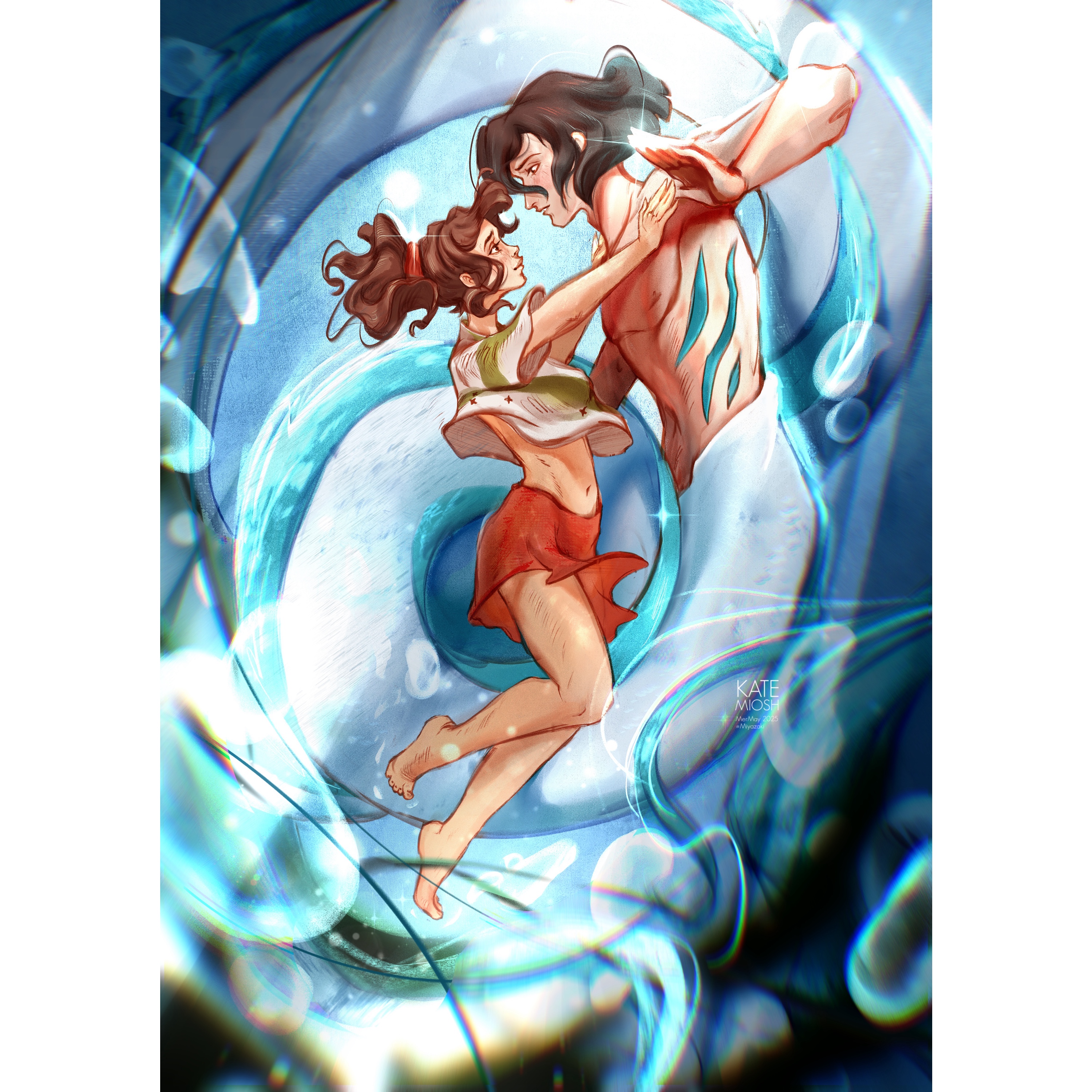 Дизайн персонажа Русалка Фэнтези книжная иллюстрация