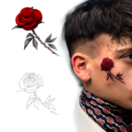 Эскиз розы для тату