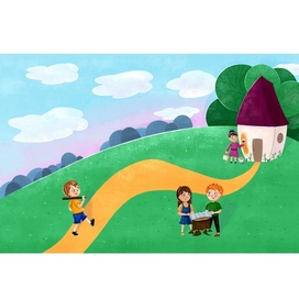 Разворот для книги про 4 друзей