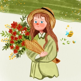 Девочка с цветами 