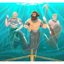 Три богатыря в образе русалок