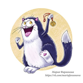 Котик с медалью