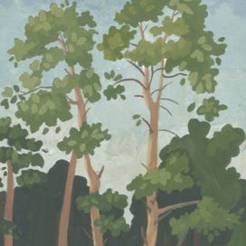 стилизованный пейзаж сосны