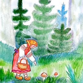 Иллюстрация к сказке "Маша и медведь"