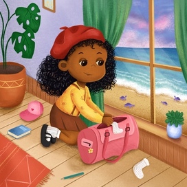 Девочка собирает вещи в путешествие 