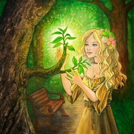 Зеленая ведьма или растительная целительница / Иллюстрация 