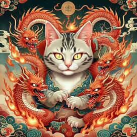 котик с драконами