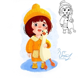 Девочка и гусь