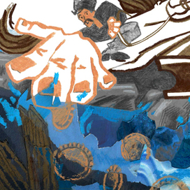 Казна упала в горную реку