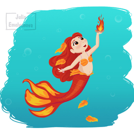 Маленькая русалочка в образе Жар-птицы