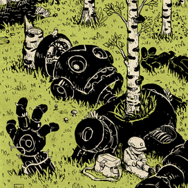 Ваня в берёзовом лесу.