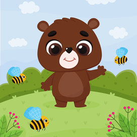 Медвежонок / векторная иллюстрация