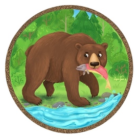 Медведь ловит рыбу