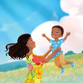 Иллюстрация для детской книги "Солнечные дни мои любимые"