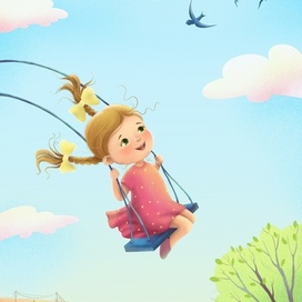 Девочка на качелях