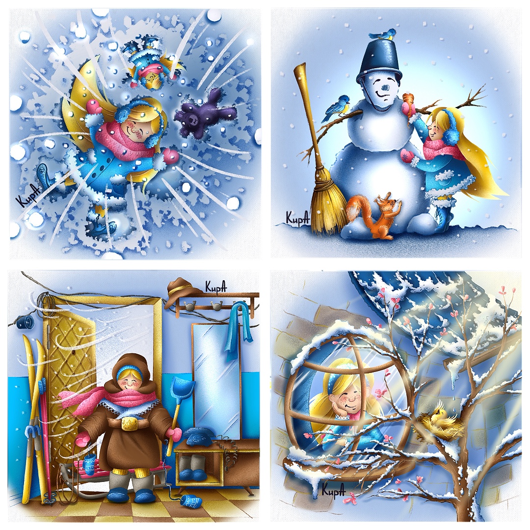 Зимняя Мия. Персонаж для открыток
