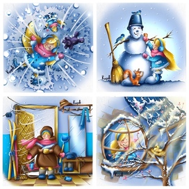 Зимняя Мия. Персонаж для открыток