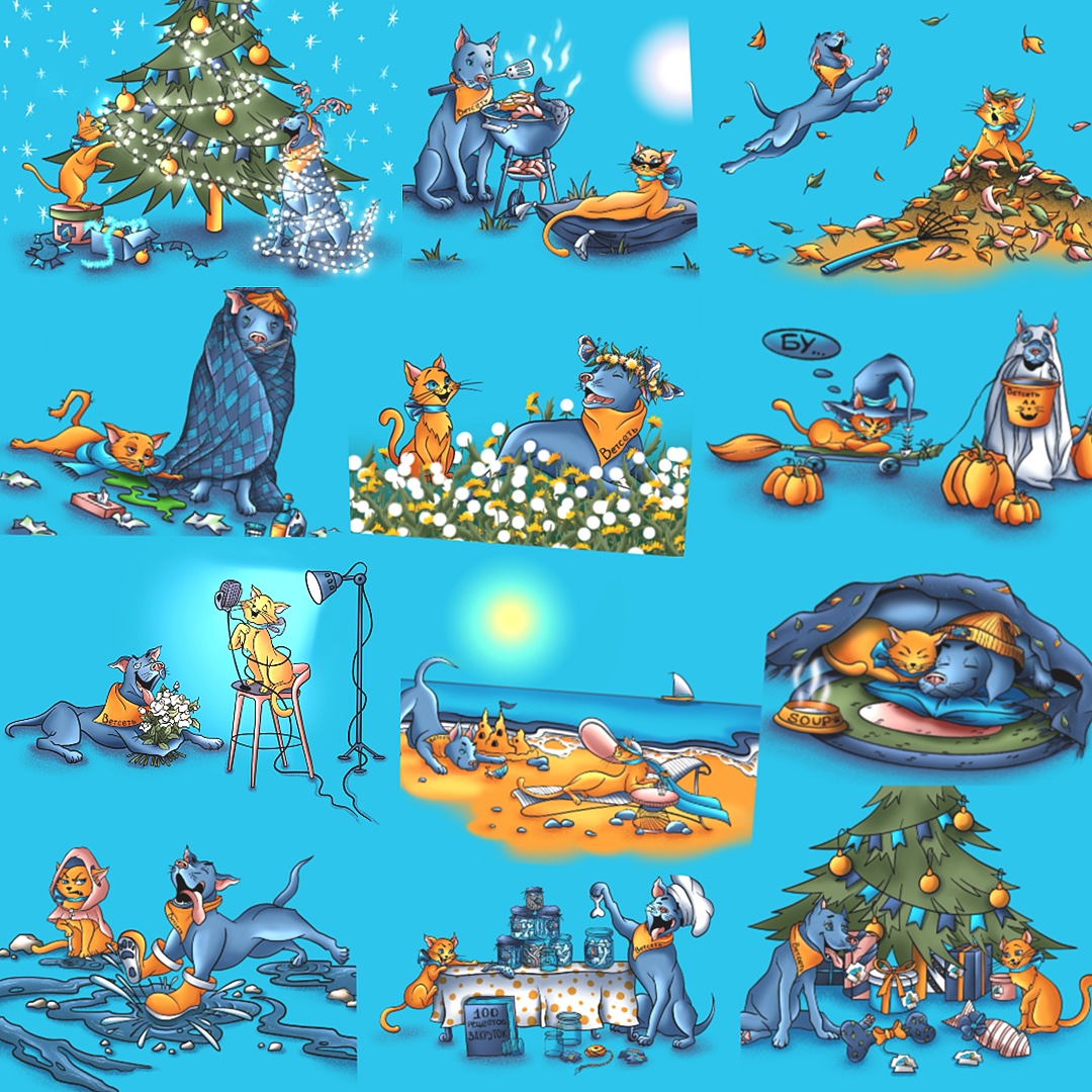 Персонажи для брендового календаря