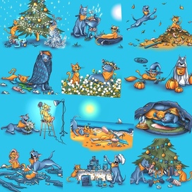 Персонажи для брендового календаря