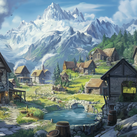 фон для новеллы деревня гномов