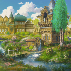 фон для новеллы деревня