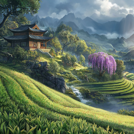 фон для новеллы чайная плантация