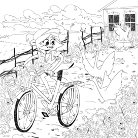 Детская раскраска Лето в деревне 