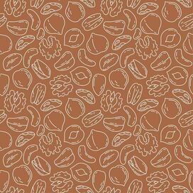 Бесшовный векторный паттерн для упаковки орехов