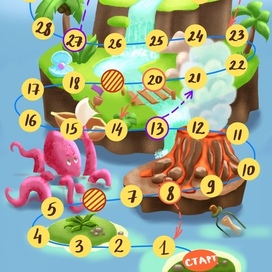 Игровое поле для настольной игры "Таинственный остров"