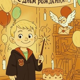 Открытка в стиле Гарри Поттера 