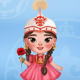 Девочка в кыргызском национальном костюме 