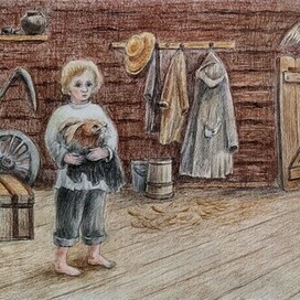 Мальчик в сенях.Разворот