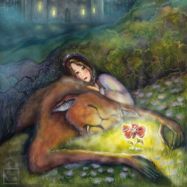 Иллюстрация к сказке "Аленький цветочек"